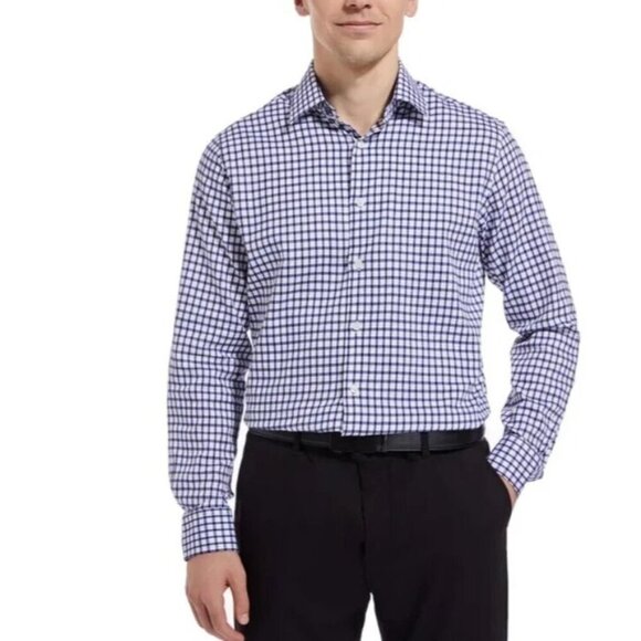 NEW Kirkland Signature Mens 16 Non-Iron Button-Down Shirt Traditional Fit Blue - Picture 1 of 5